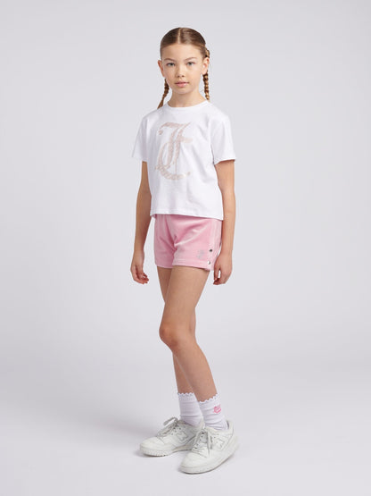 Dsiney Kidz - Juicy Couture Pink Girls Boxy T-Shirt & Velour Shorts Set image 2