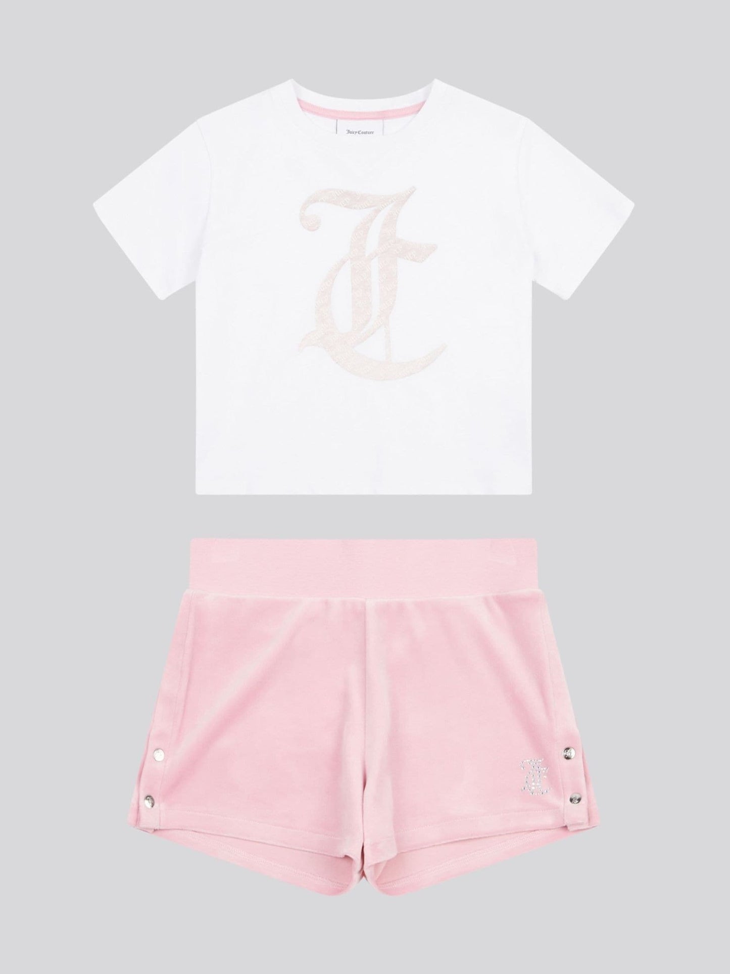 Dsiney Kidz - Juicy Couture Pink Girls Boxy T-Shirt & Velour Shorts Set image 6