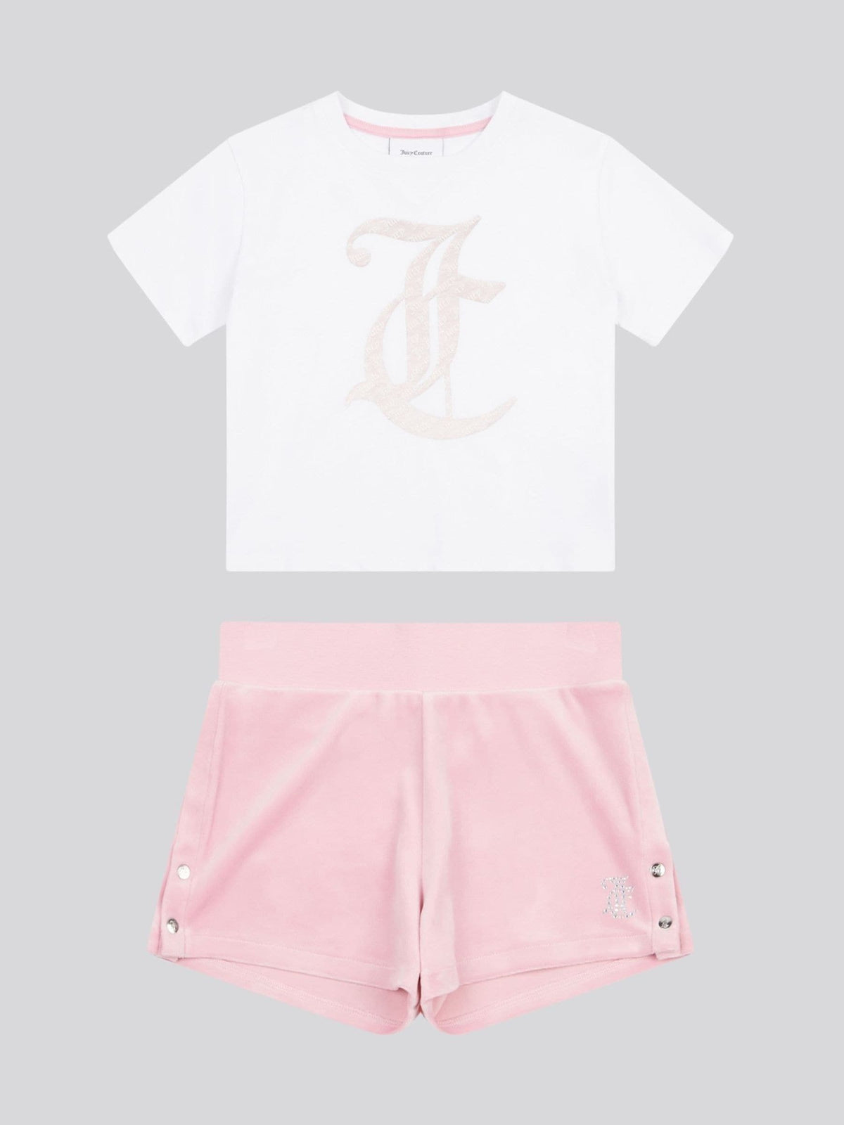 Dsiney Kidz - Juicy Couture Pink Girls Boxy T-Shirt & Velour Shorts Set image 6