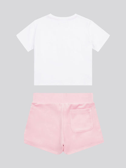Dsiney Kidz - Juicy Couture Pink Girls Boxy T-Shirt & Velour Shorts Set image 7
