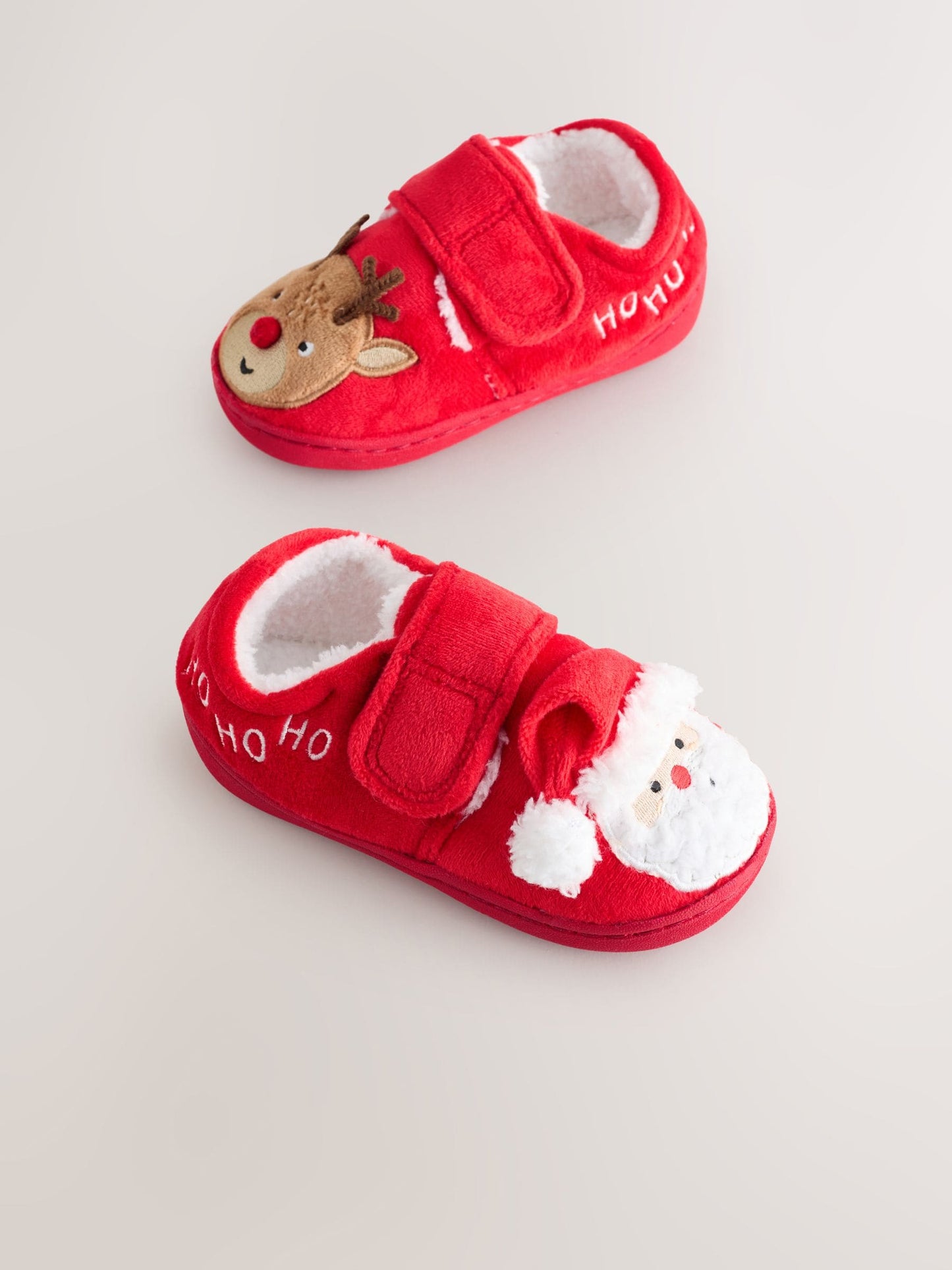 Red/White Christmas Warm Lined Cupsole Slippers