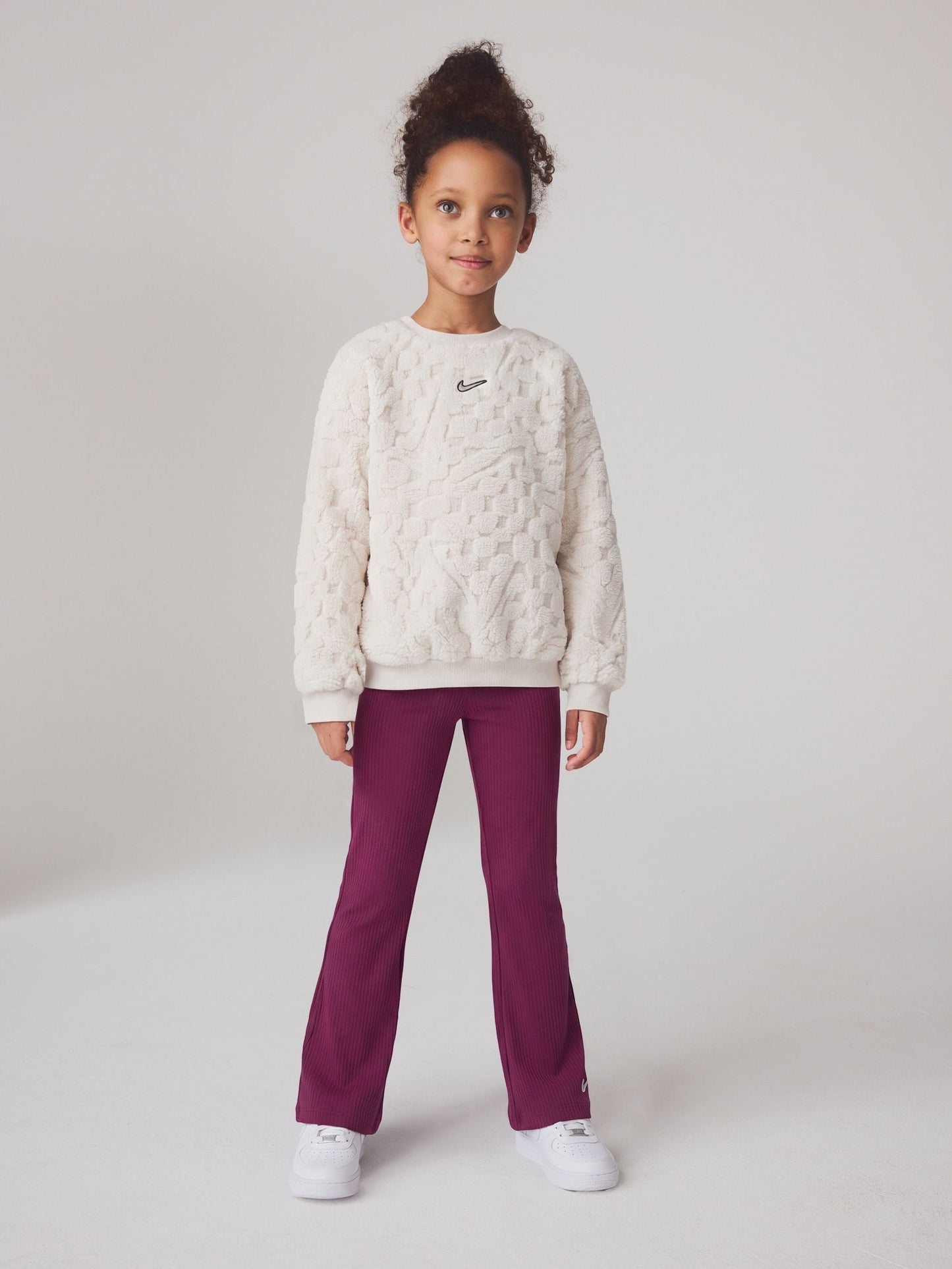 Nike Purple Little Kids Cosy Crew and Flared Leggings Set image 1