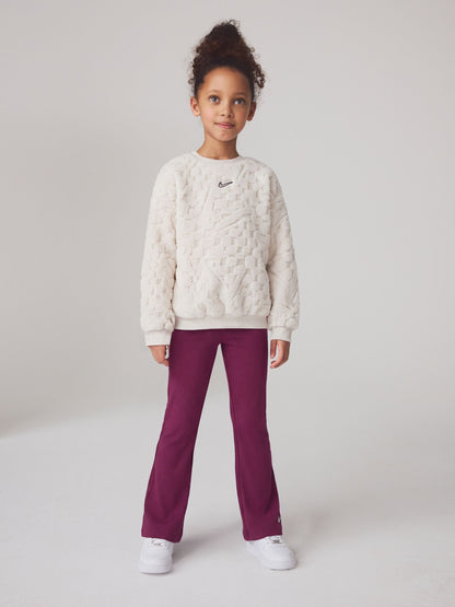 Nike Purple Little Kids Cosy Crew and Flared Leggings Set image 1