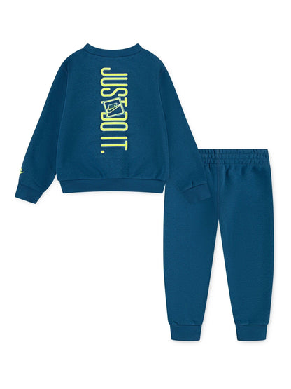Nike Green Little Kids JDI Crew Joggers and Tracksuit Set image 5