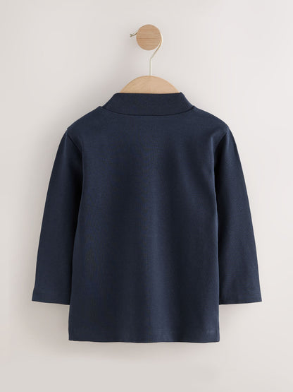 Dsiney Kidz - Navy/Stone Long Sleeve Turtle Neck T-Shirts 2 Pack (3mths-7yrs) image 3