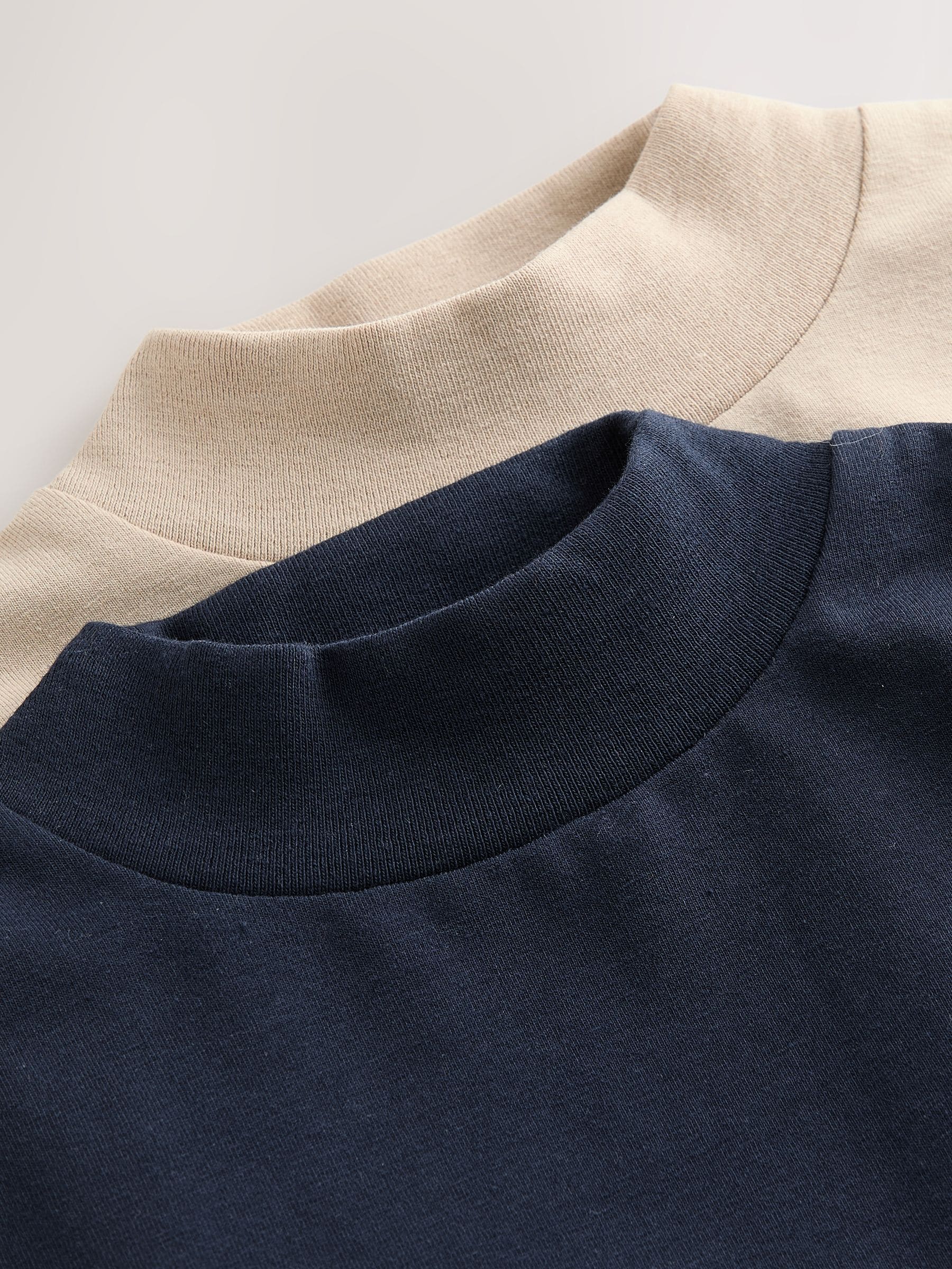 Dsiney Kidz - Navy/Stone Long Sleeve Turtle Neck T-Shirts 2 Pack (3mths-7yrs) image 5