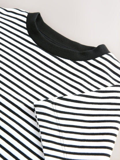 Dsiney Kidz - Black/White Stripe Boxy T-Shirt (3-16yrs) image 4