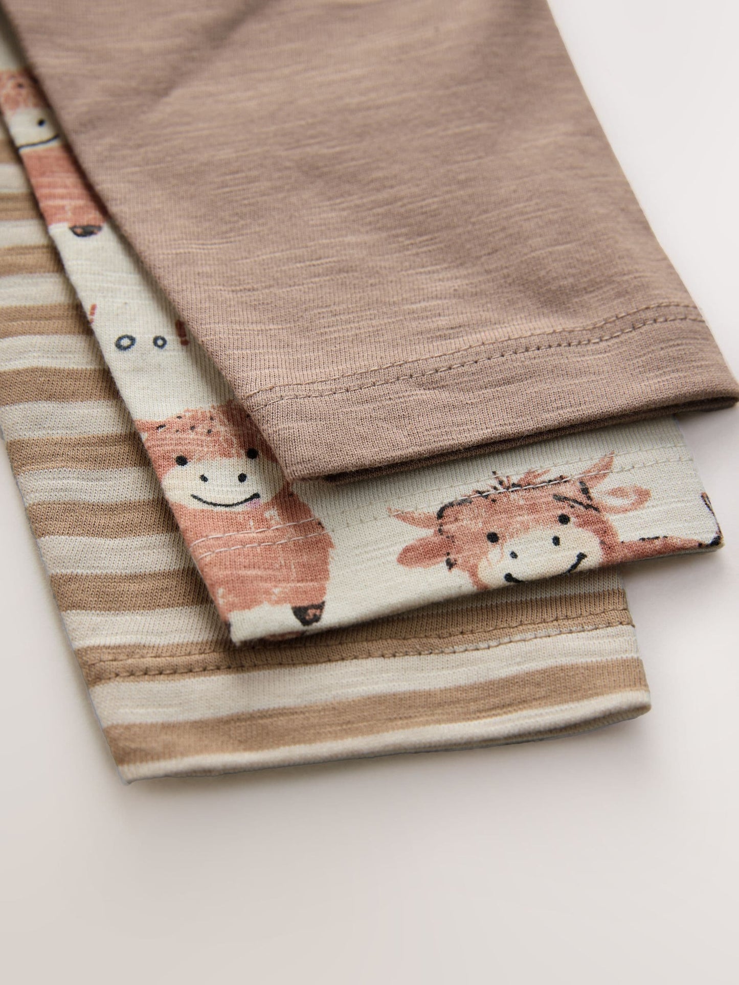 Dsiney Kidz - Neutral Tan Hamish Long Sleeve Animal Print Character T-Shirts 3 Pack (3mths-7yrs) image 7