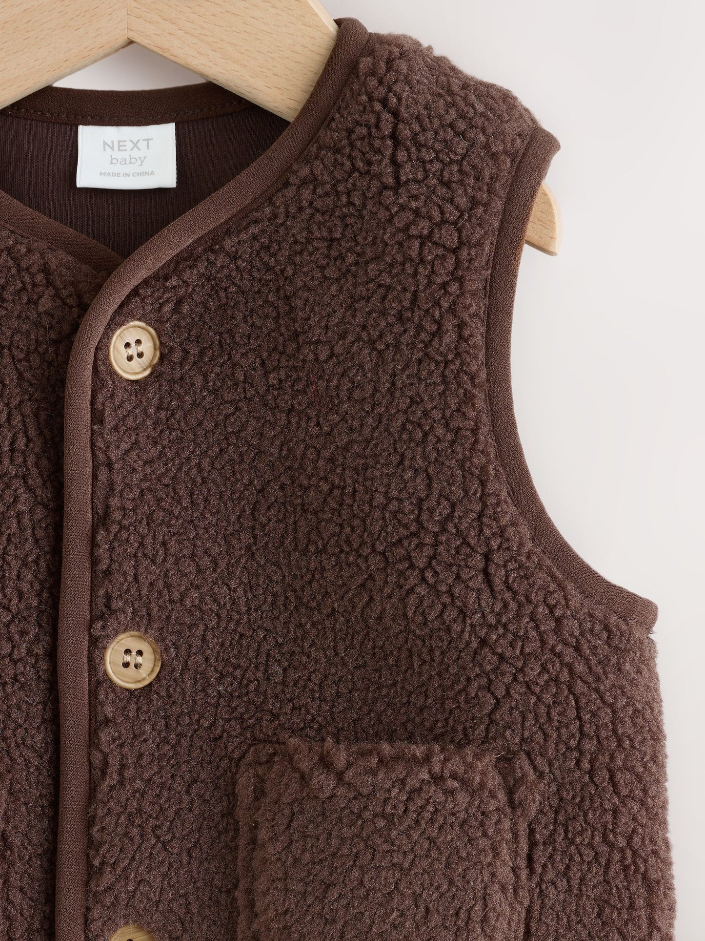 Dsiney Kidz - Chocolate Brown Borg Baby Gilet image 6