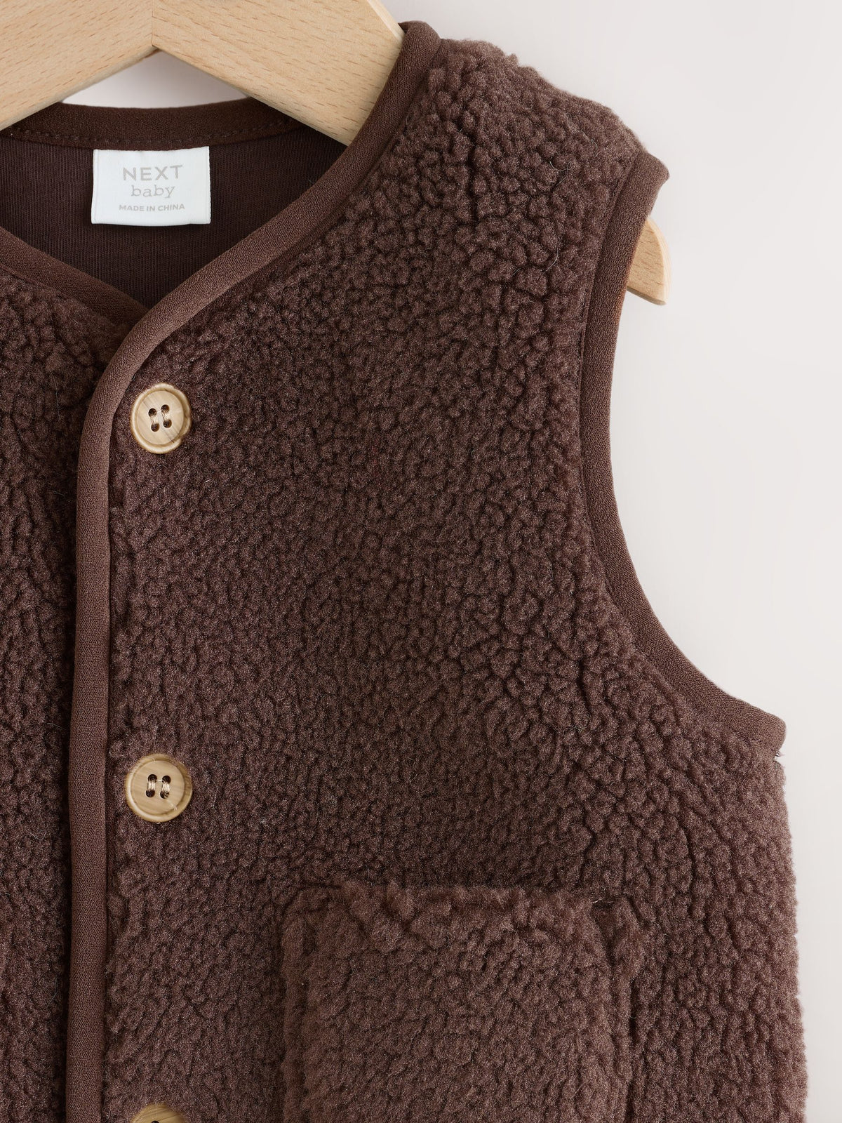 Dsiney Kidz - Chocolate Brown Borg Baby Gilet image 6