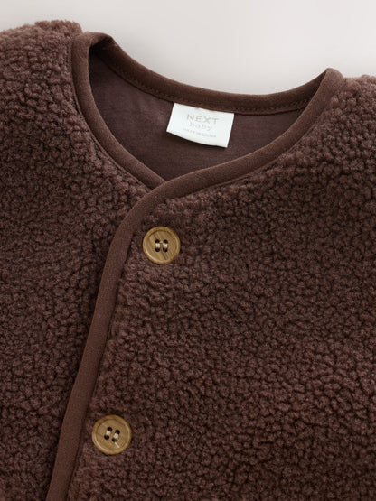 Dsiney Kidz - Chocolate Brown Borg Baby Gilet image 7