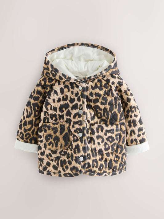 smALLSAINTS Leopard Quilted Baby Girls Jacket - image 1