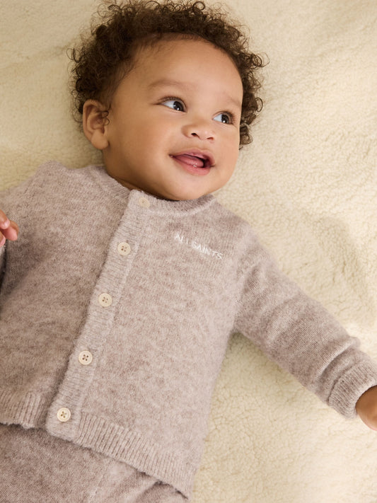 smALLSAINTS Neutral Knitted Cardigan and Joggers Baby Boys Set image 2