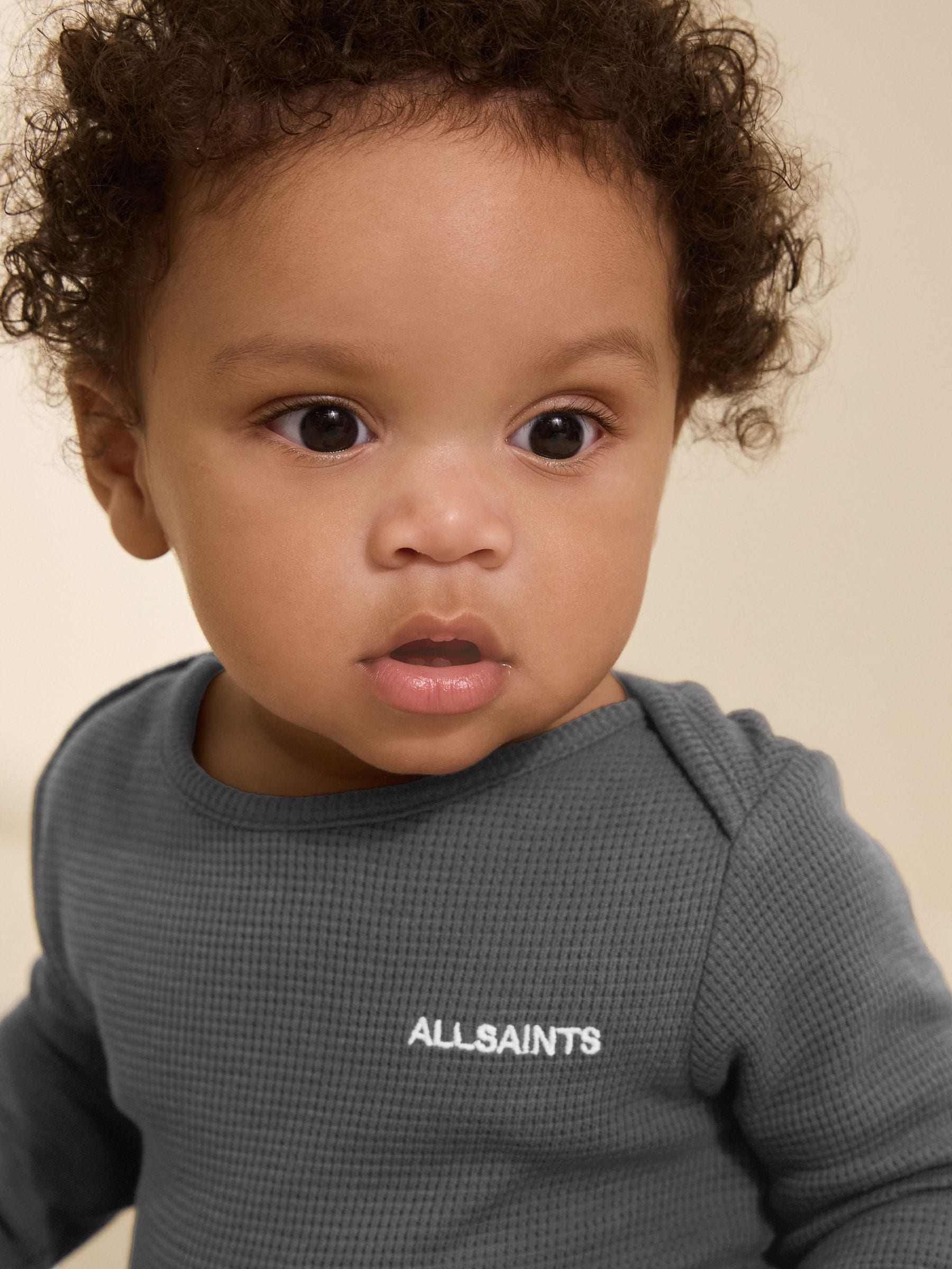 smALLSAINTS Charcoal Grey Textured Bodysuit & legging Baby Boys Set image 3