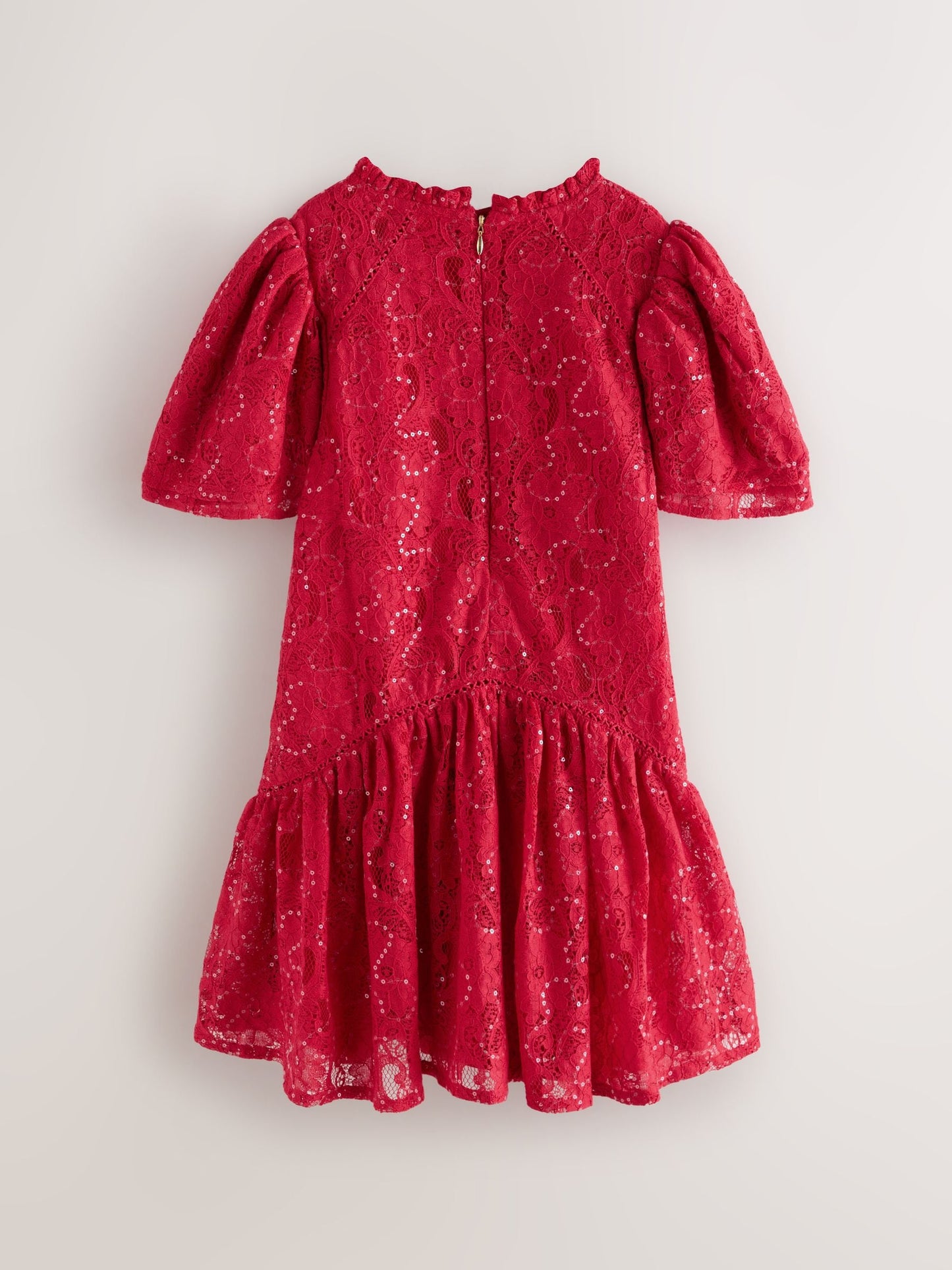 Baker by Ted Baker Red Sequin Lace Angel Sleeve Dress image 8