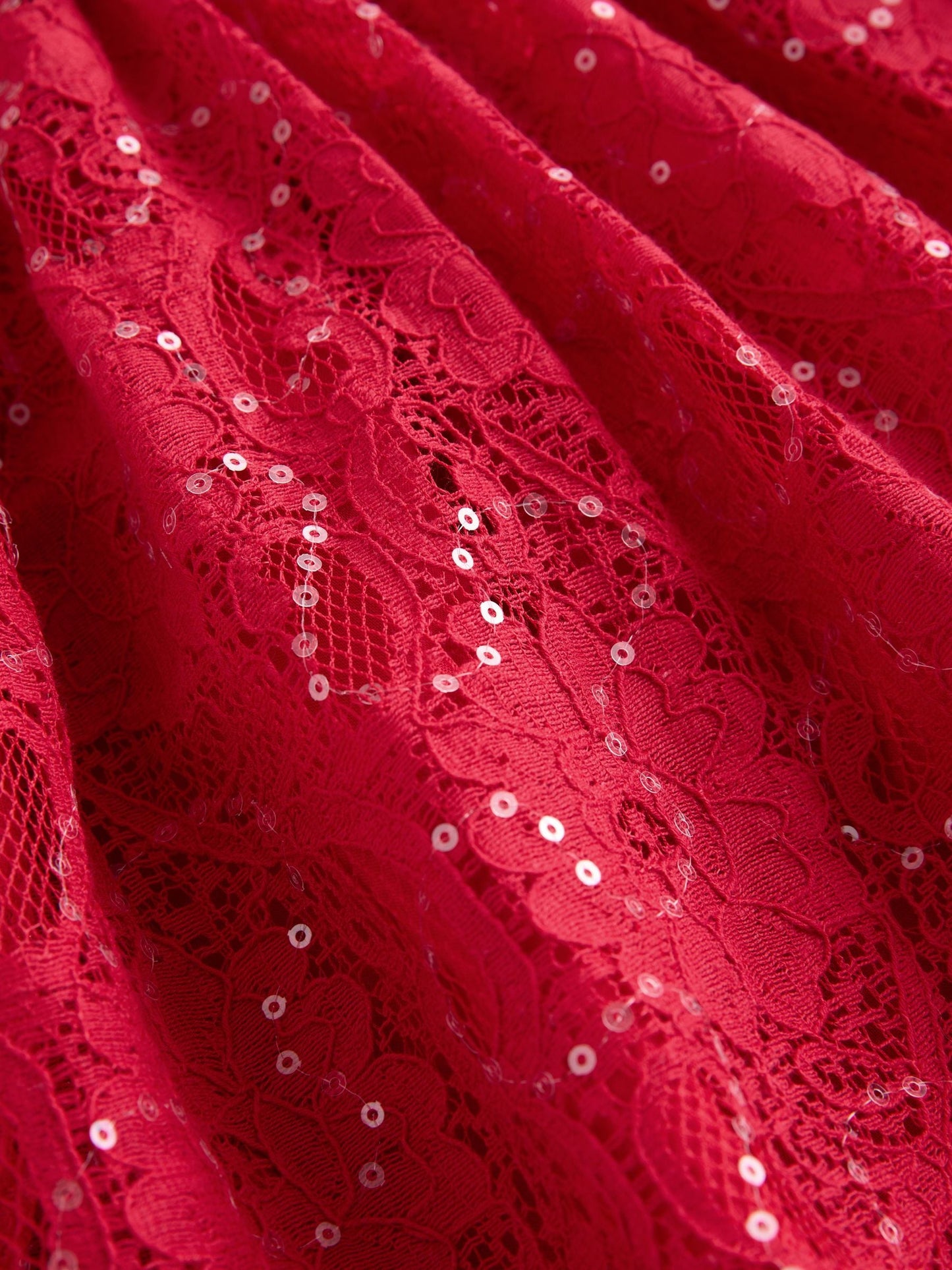 Baker by Ted Baker Red Sequin Lace Angel Sleeve Dress image 9