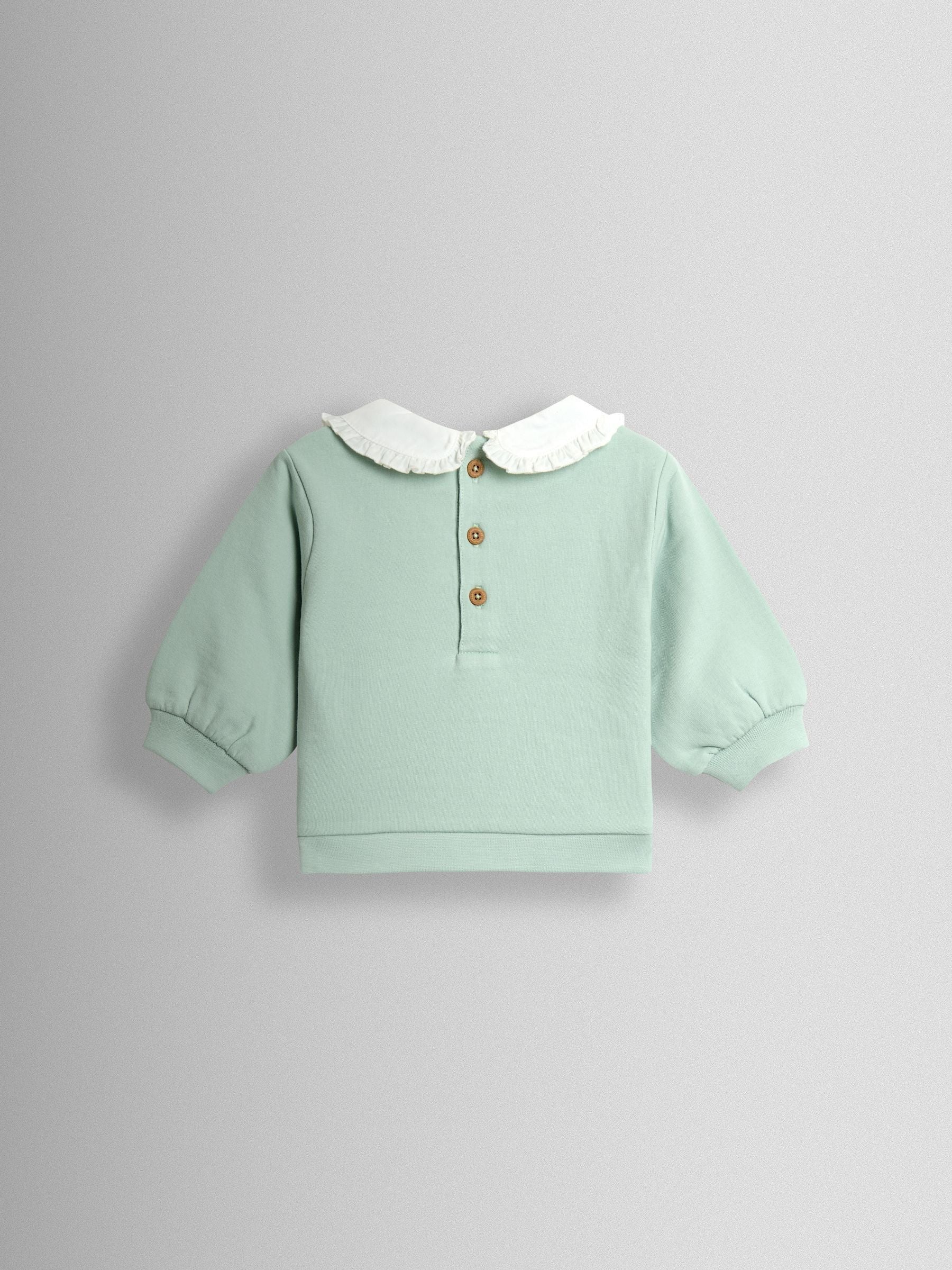 JoJo Maman Bébé Mint Hedgehog Collared Appliqué Sweatshirt & Legging Set image 3
