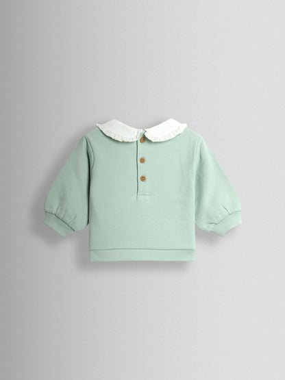 JoJo Maman Bébé Mint Hedgehog Collared Appliqué Sweatshirt & Legging Set image 3