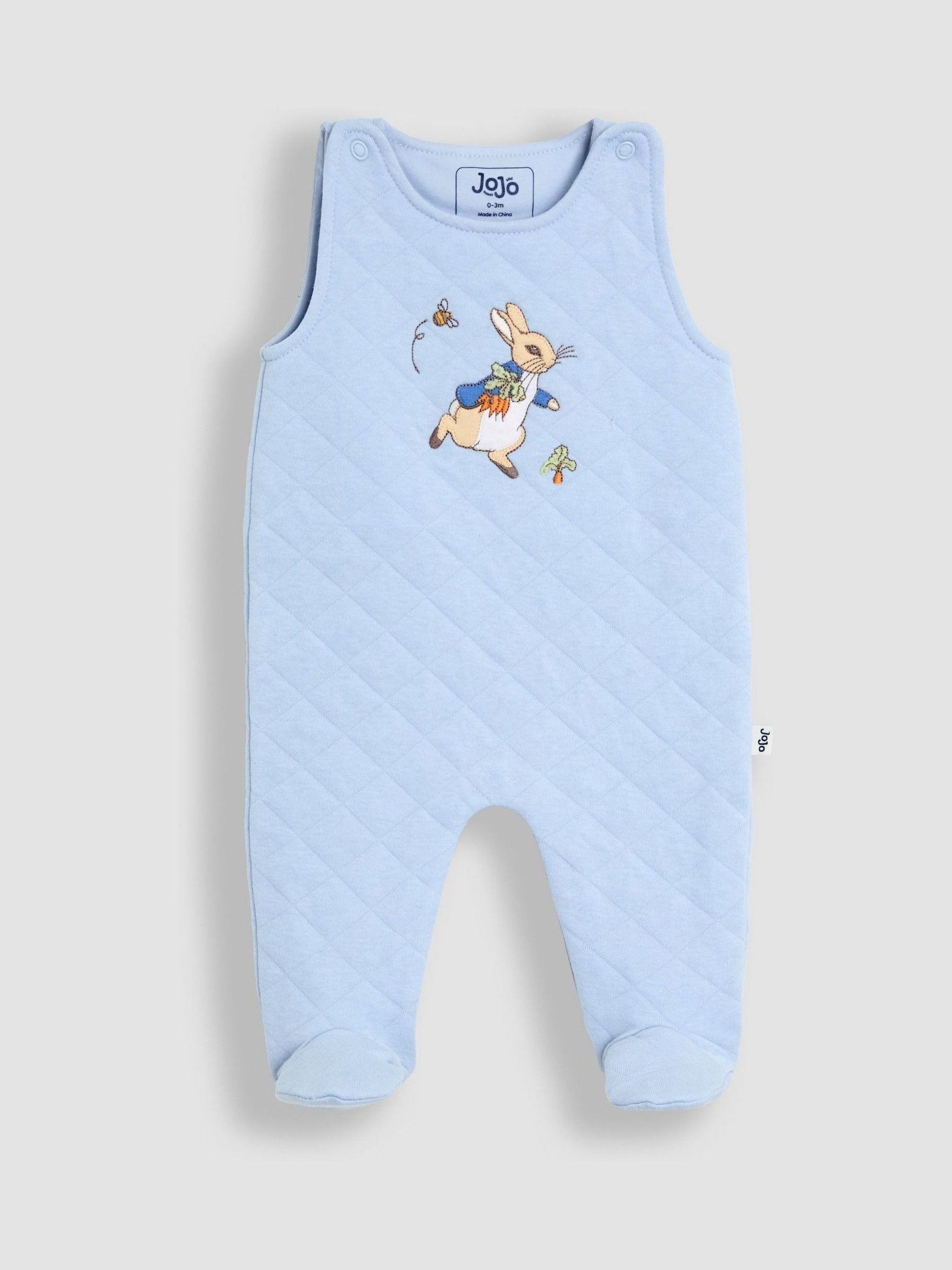 JoJo Maman Bébé Blue Quilted 2-Piece Dungaree Set image 2
