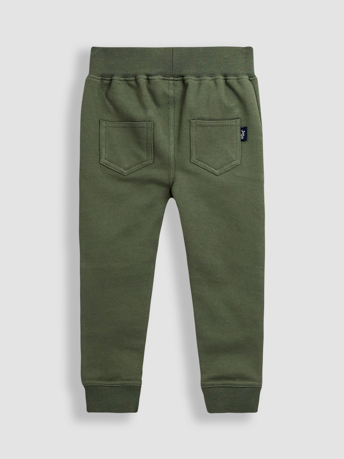 JoJo Maman Bébé Khaki Green Tractor 2-Pack Appliqué Knee & Plain Joggers image 3