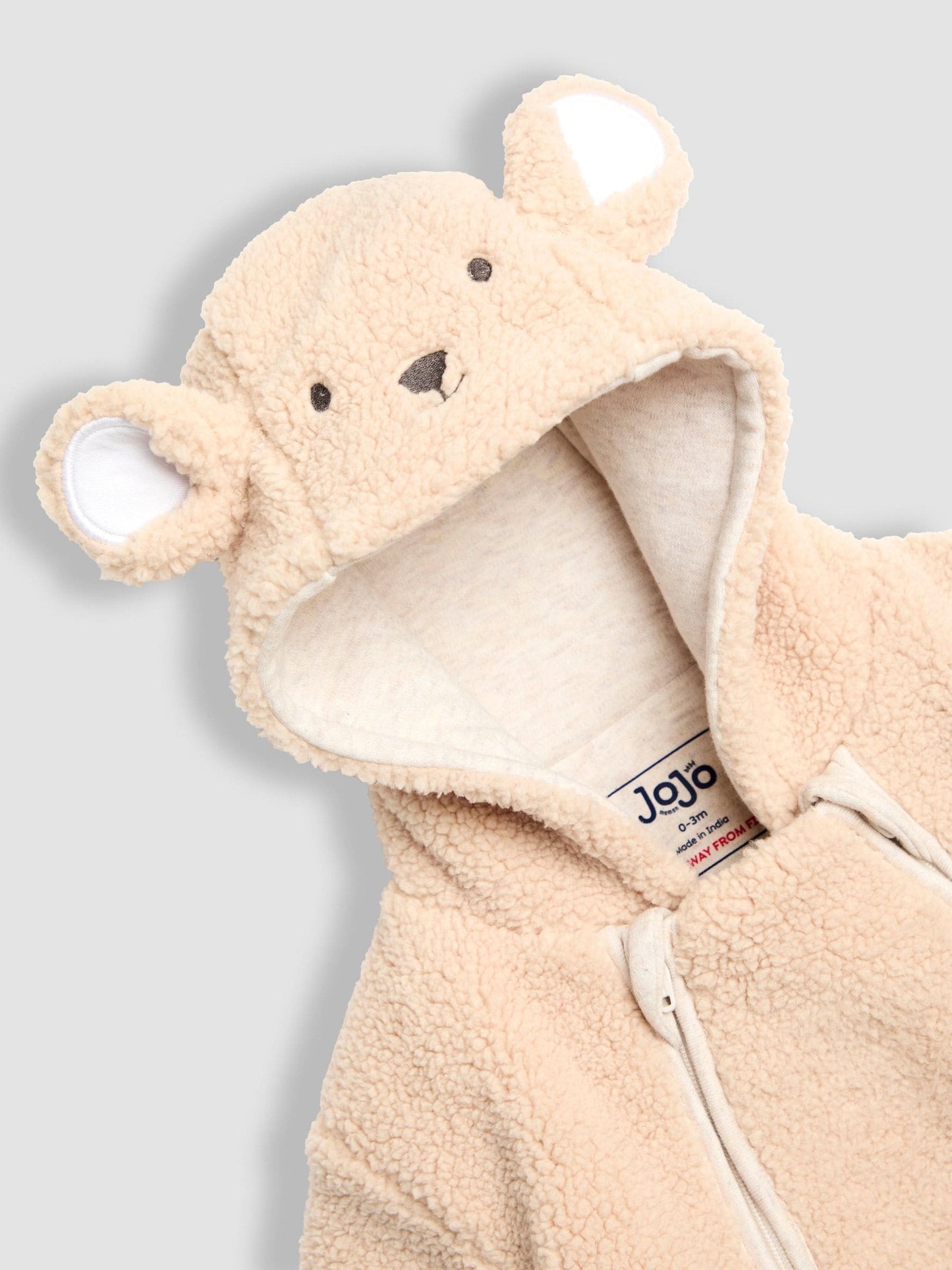 JoJo Maman Bébé Brown Bear Cosy Borg Character Pramsuit image 3
