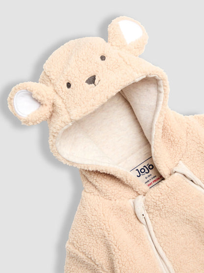 JoJo Maman Bébé Brown Bear Cosy Borg Character Pramsuit image 3