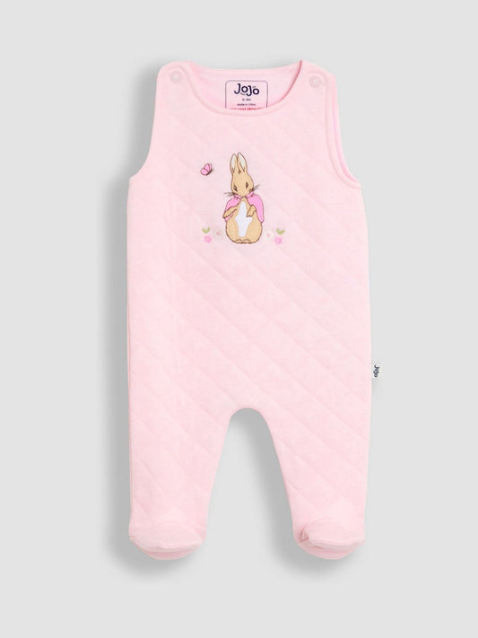 JoJo Maman Bébé Pale Pink Flopsy Quilted 2-Piece Dungaree Set image 2