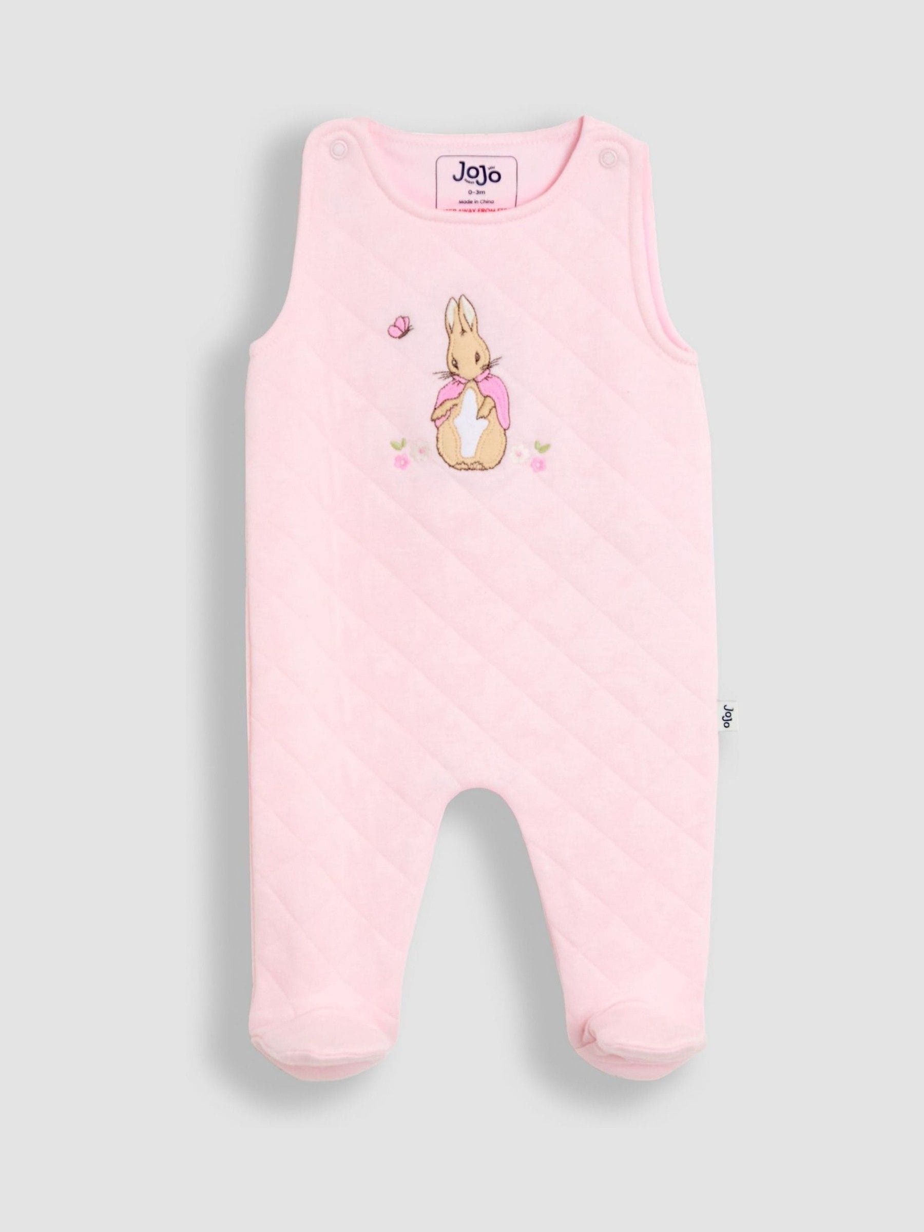 Dsiney Kidz - JoJo Maman Bébé Pale Pink Flopsy Quilted 2-Piece Dungaree Set image 2