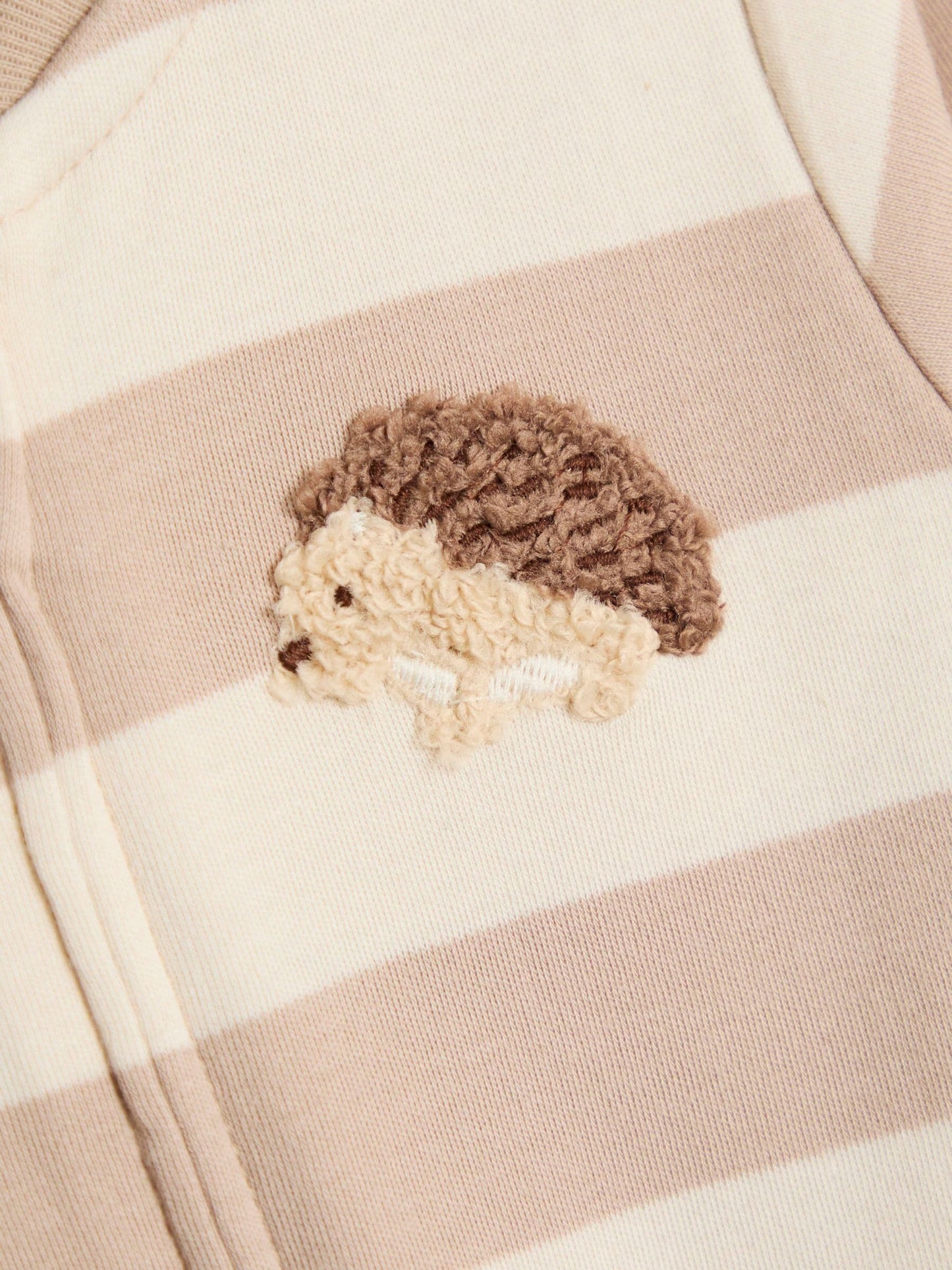 JoJo Maman Bébé Brown Hedgehog Wide Stripe Character Footed Sleepsuit image 4