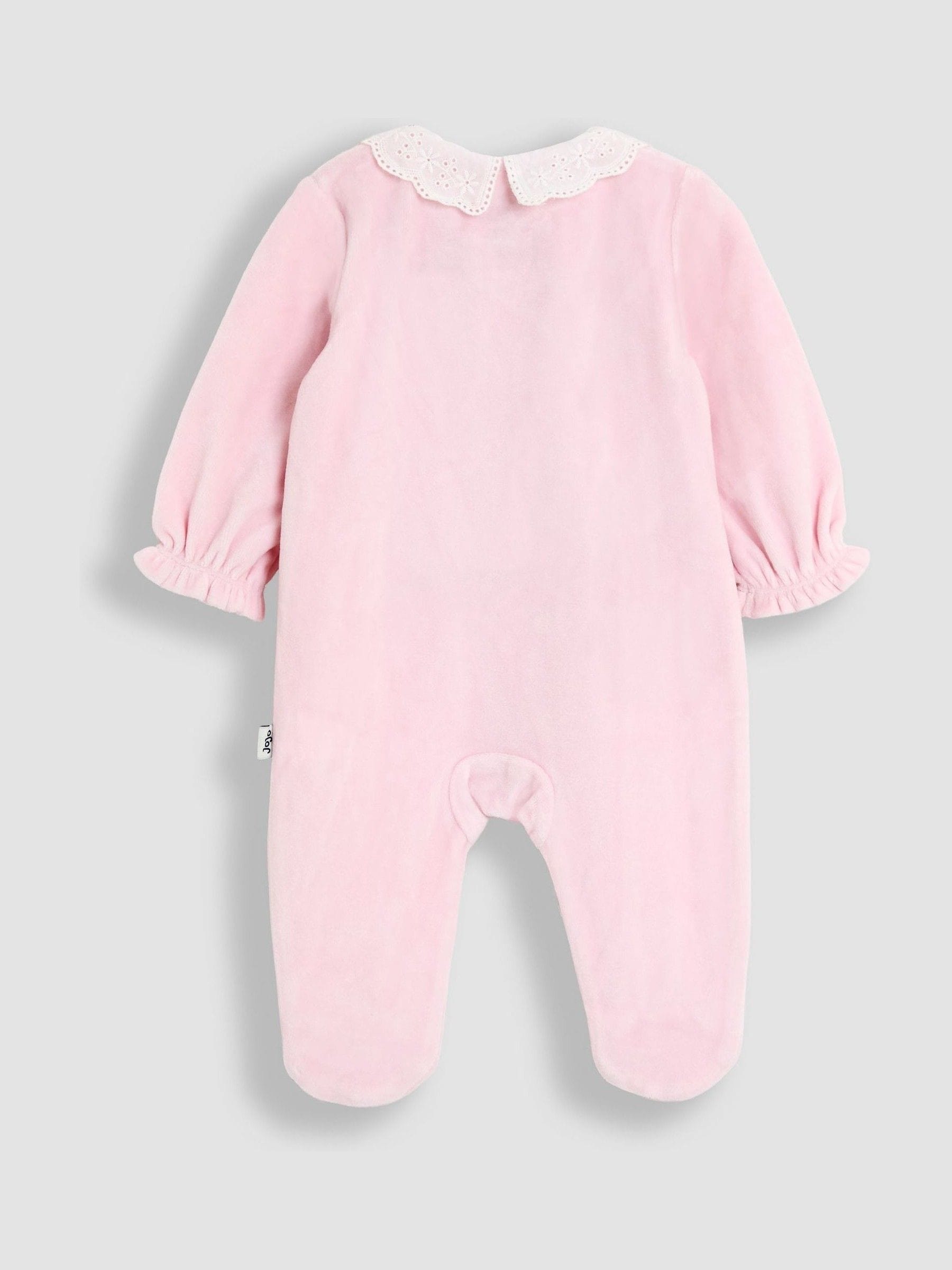 JoJo Maman Bébé Pale Pink Bunny Appliqué Velour Collared All-In-One image 2