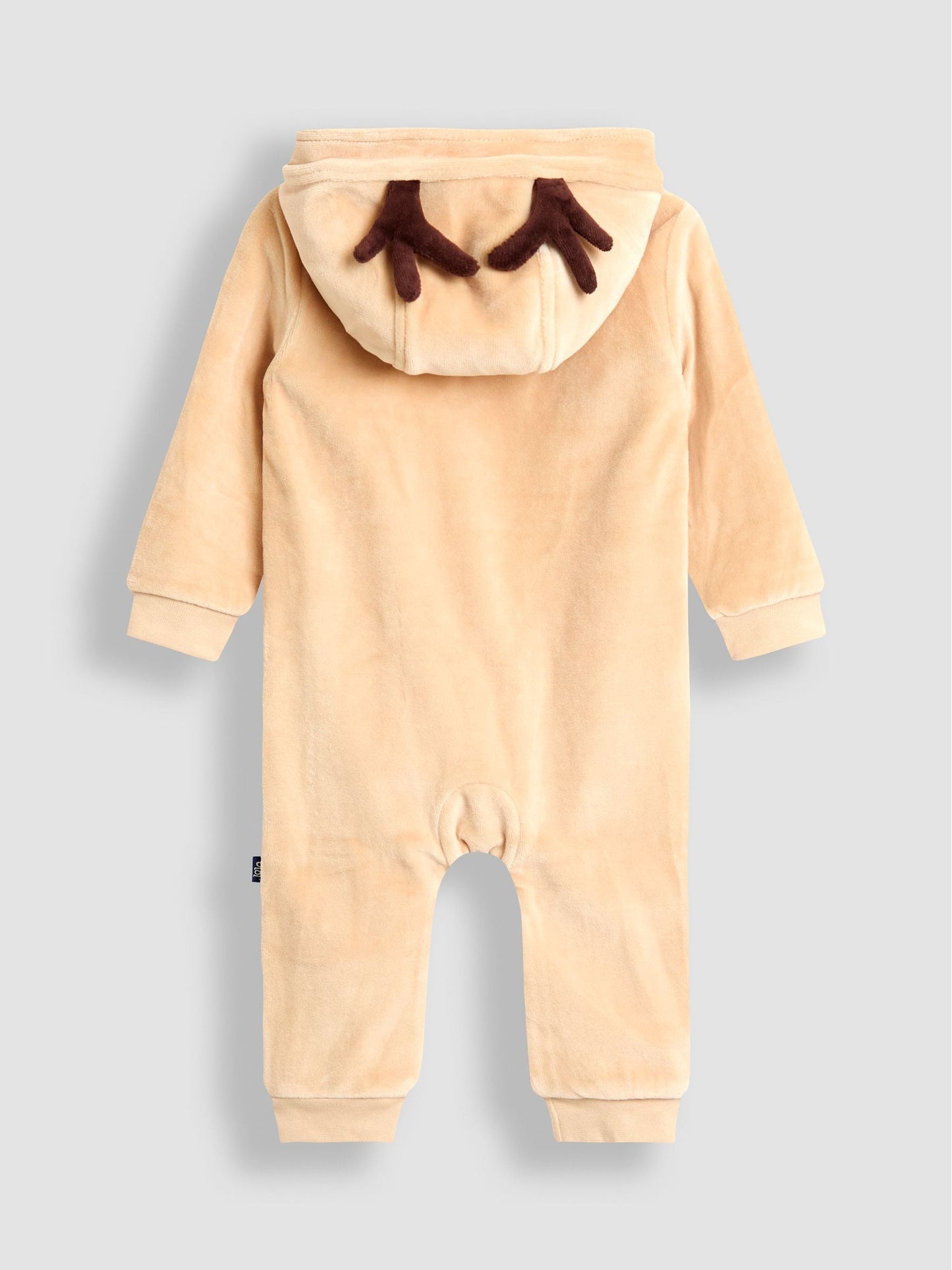 JoJo Maman Bébé Brown Christmas Reindeer Velour All-In-One image 3