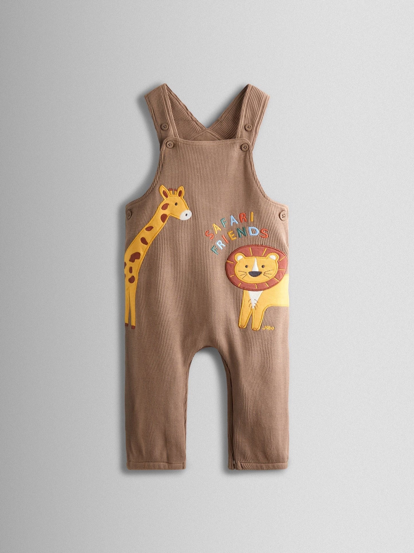 JoJo Maman Bébé Brown Safari 2-Piece Appliqué Dungaree & Top Set image 2