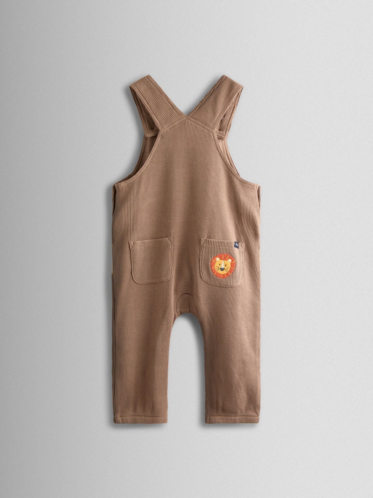 JoJo Maman Bébé Brown Safari 2-Piece Appliqué Dungaree & Top Set image 4