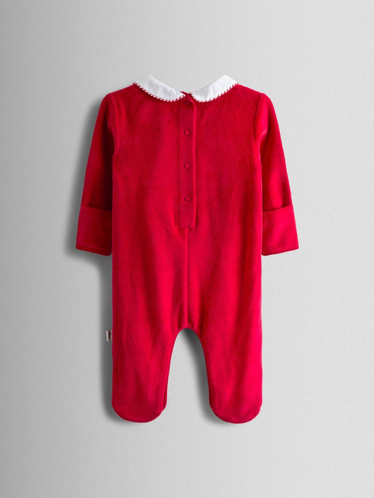 JoJo Maman Bébé Red Peter Rabbit Christmas Velour All-In-One image 2