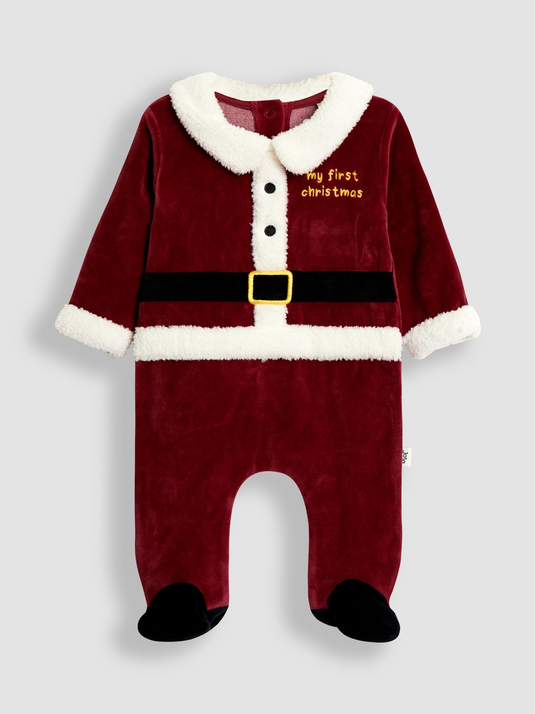 JoJo Maman Bébé Red Santa My First Christmas All-In-One & Hat Set image 5