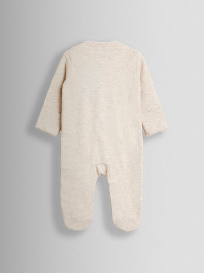 JoJo Maman Bébé Natural Safari 100% Cotton Footed Appliqué Sleepsuit image 3