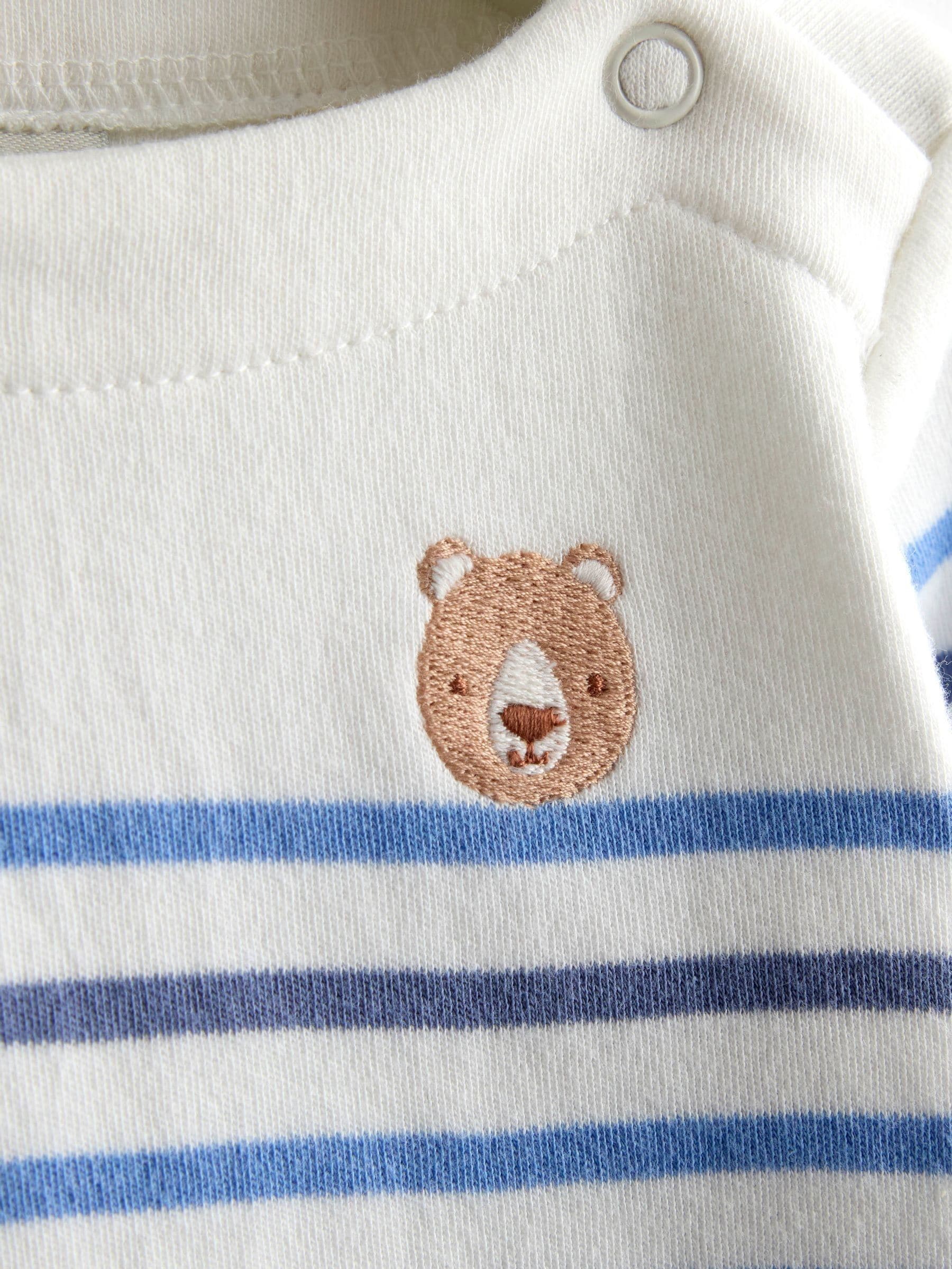 JoJo Maman Bébé Cream Bear Stripe Top and Legging Set image 2