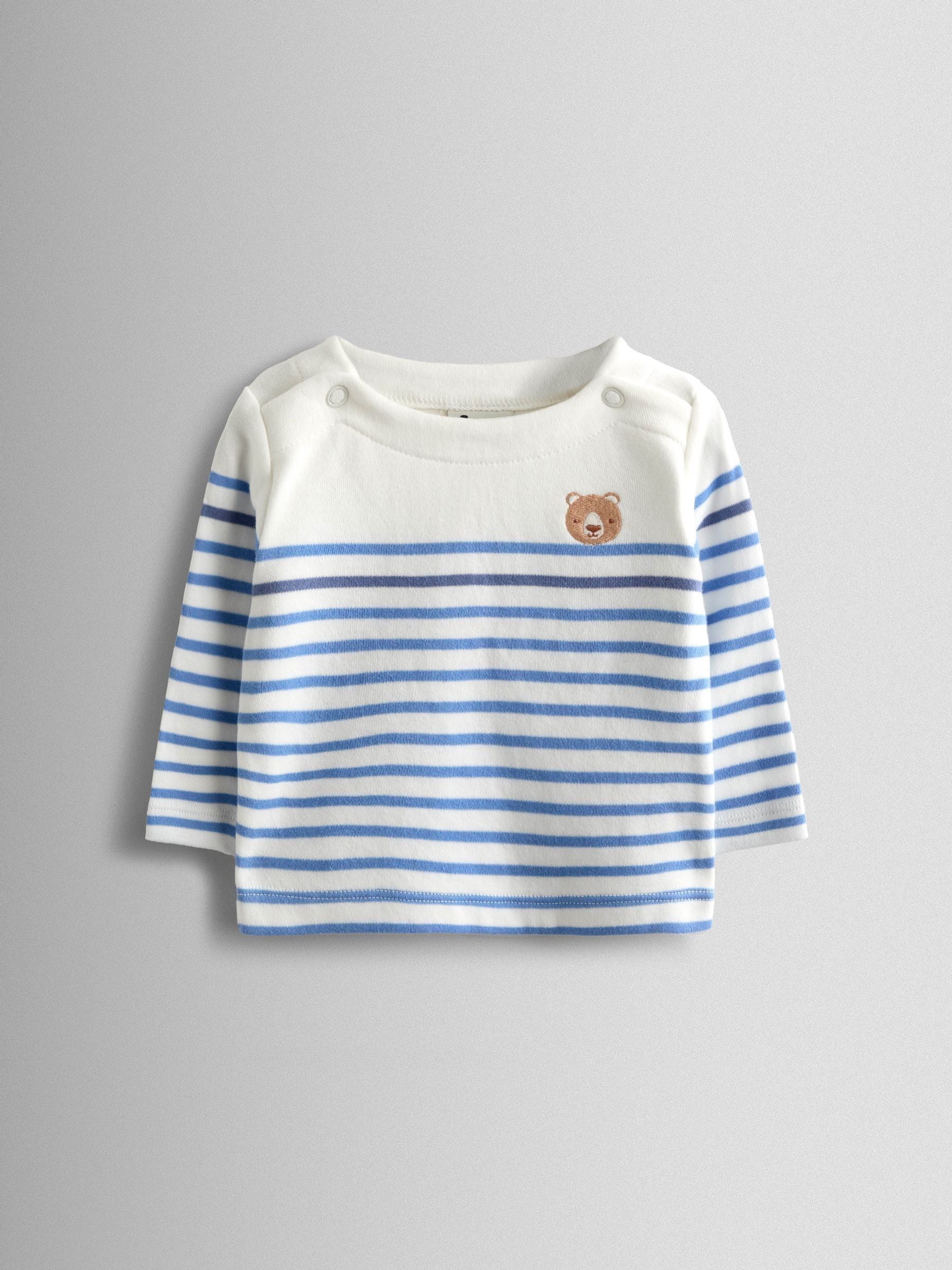 JoJo Maman Bébé Cream Bear Stripe Top and Legging Set image 3