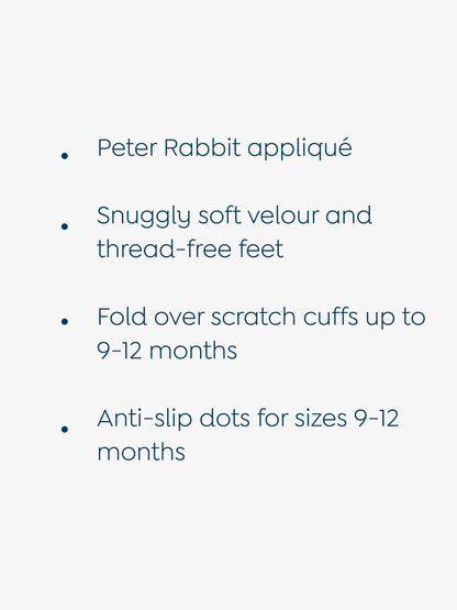 JoJo Maman Bébé Blue Peter Rabbit™ Stripe Appliqué Footed Sleepsuit image 4