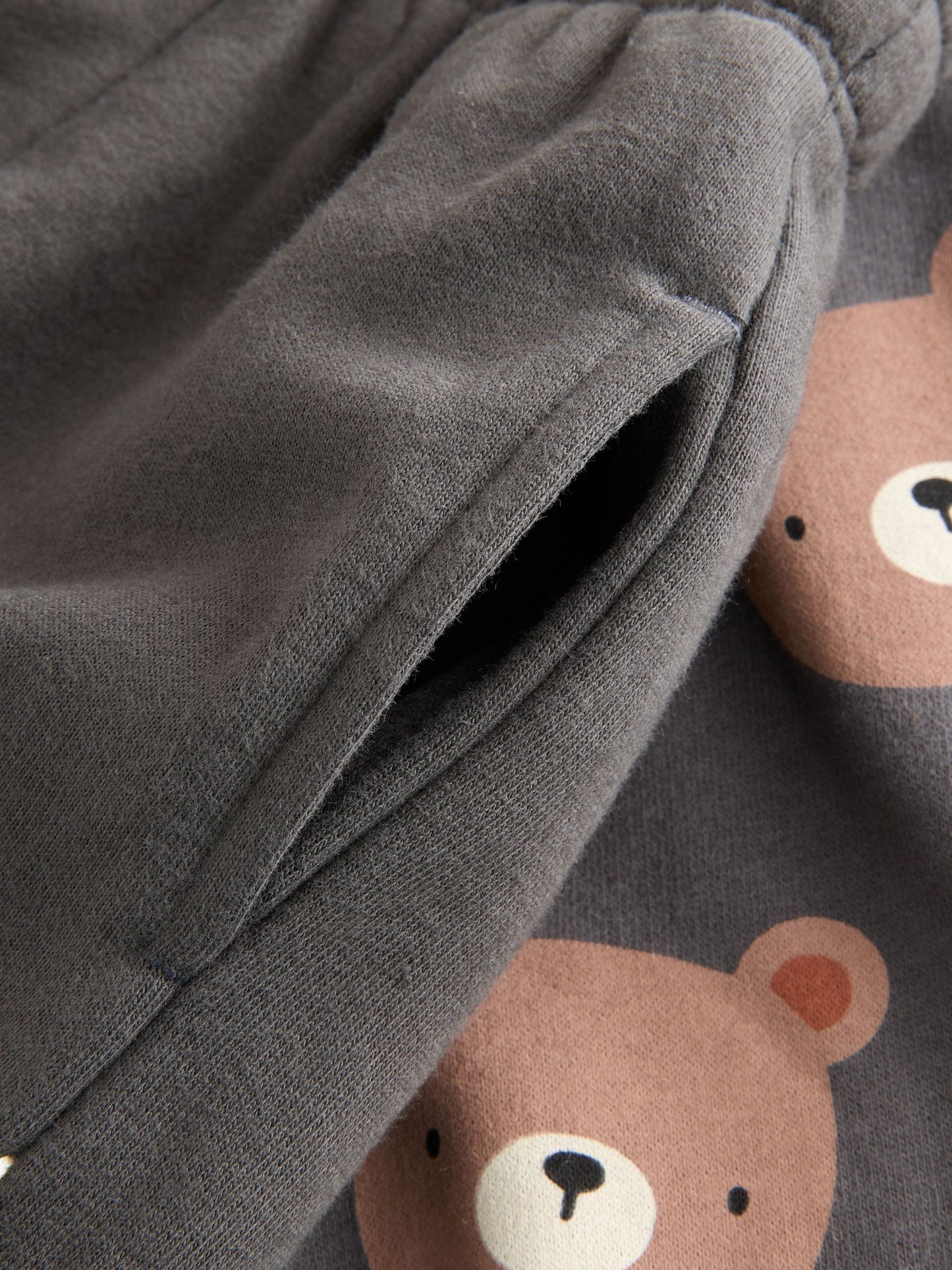 Charcoal Grey Bear All Over Single Sweatshirt And Stripe Joggers Set (3mths-7yrs) image 10