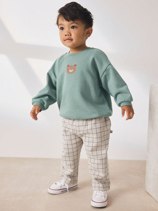 Blue Bear Single Sweatshirt And Stripe Joggers Set (3mths-7yrs) image 1