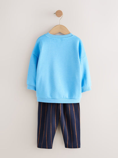 Blue Farm Animal Single Sweatshirt And Stripe Joggers Set (3mths-7yrs) image 5