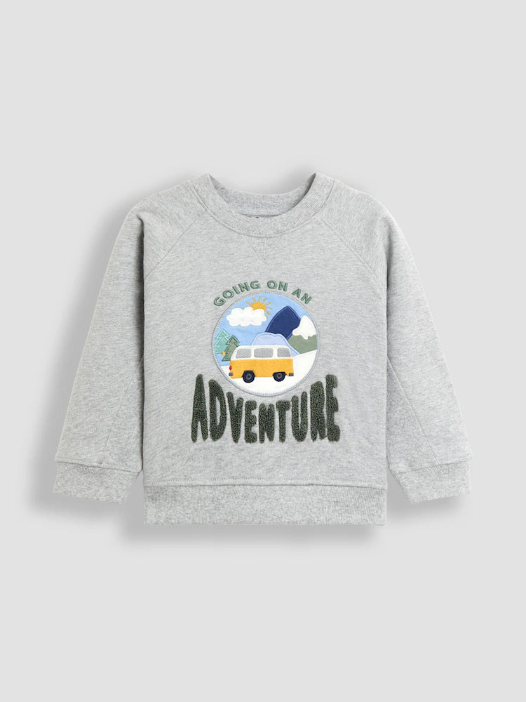 JoJo Maman Bébé Khaki Green 2-Piece Sweatshirt & Cord Cargo Set