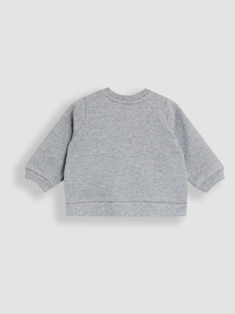 JoJo Maman Bébé Grey London Bus 2-Piece Appliqué Sweatshirt & Joggers Set