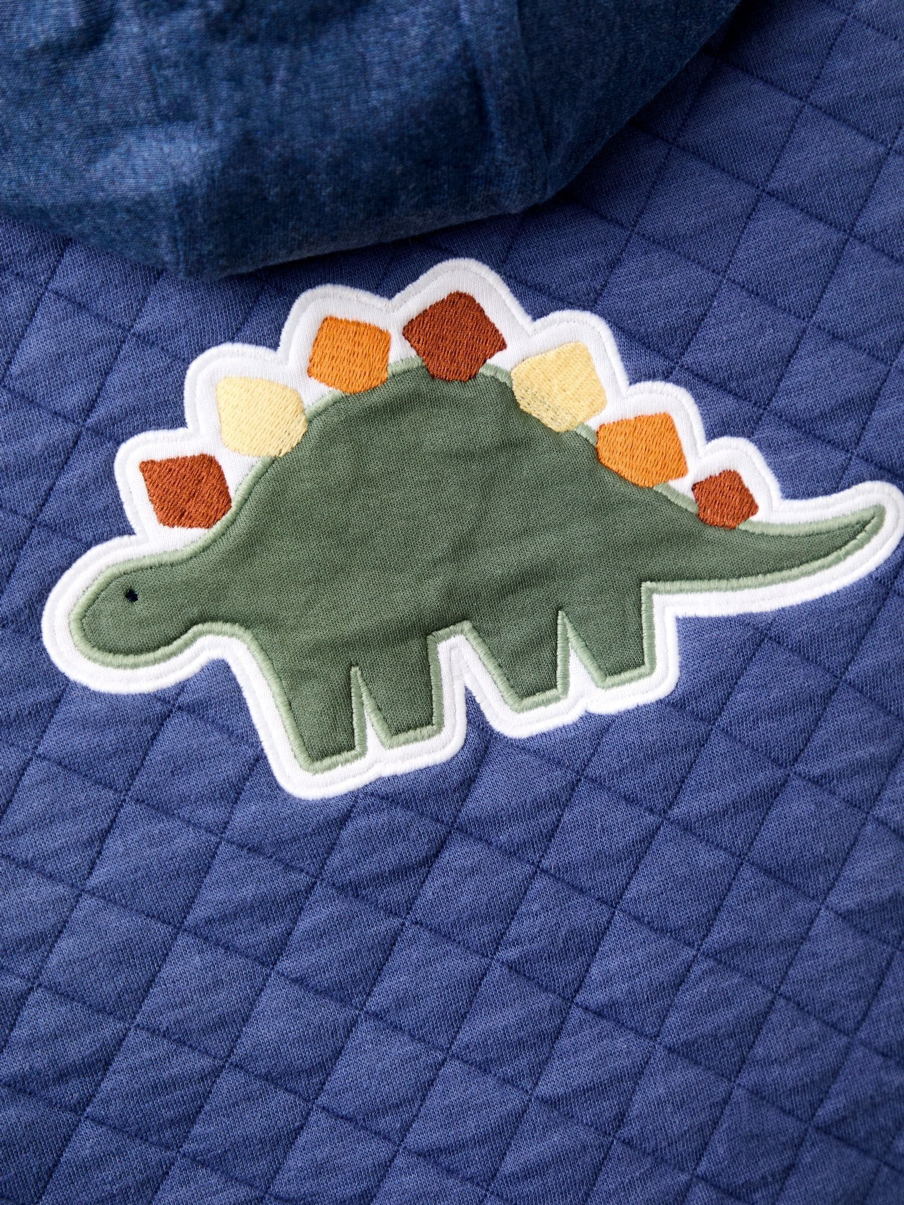 Dsiney Kidz - JoJo Maman Bébé Indigo Blue Dino Appliqué Quilted Bomber Jacket image 5