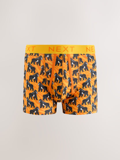 Dsiney Kidz - Bright Pink/Blue Animals Pattern A-Front Cotton Rich Boxers 5 Pack image 6