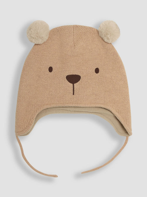 JoJo Maman Bébé Brown Bear Pom Pom Hat image 1