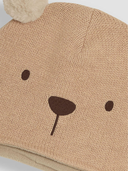 JoJo Maman Bébé Brown Bear Pom Pom Hat image 3