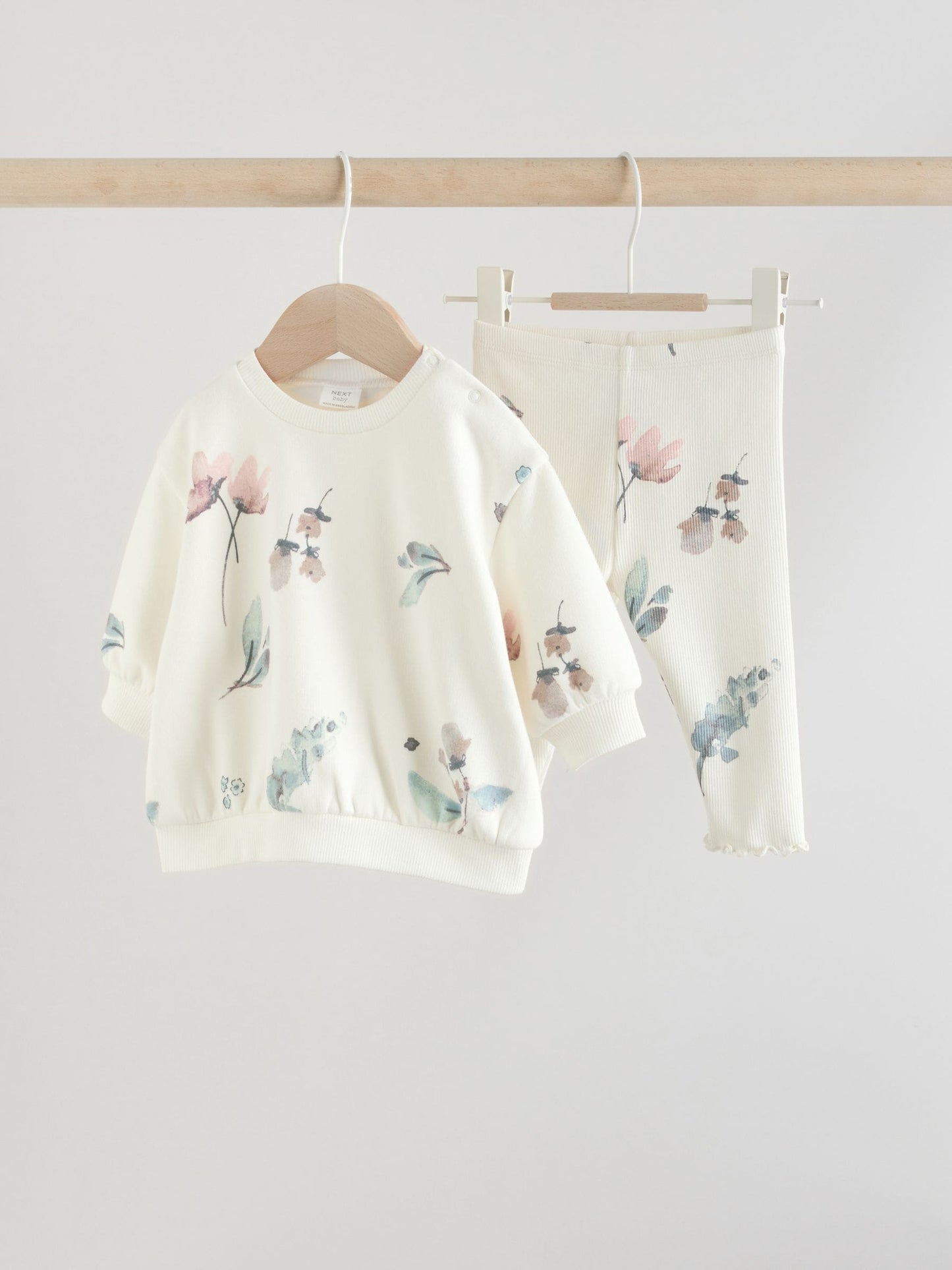Cream Floral Baby Sweater and Joggers Set 2 Piece (0mths-2yrs)