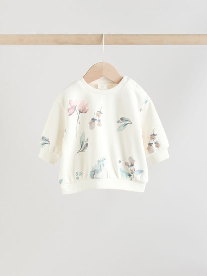 Cream Floral Baby Sweater and Joggers Set 2 Piece (0mths-2yrs)